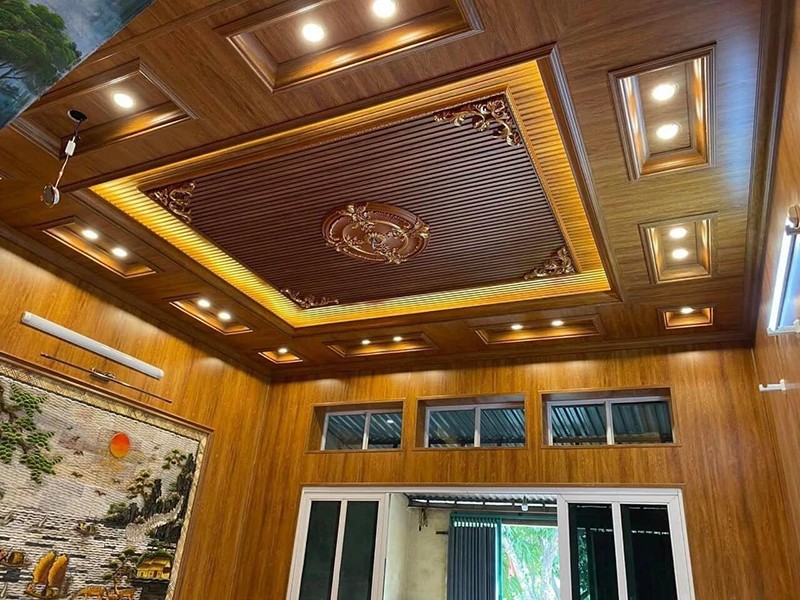 trần nhựa phòng khách 