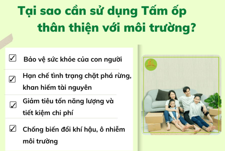 tâm ốp thân thiện với môi trường