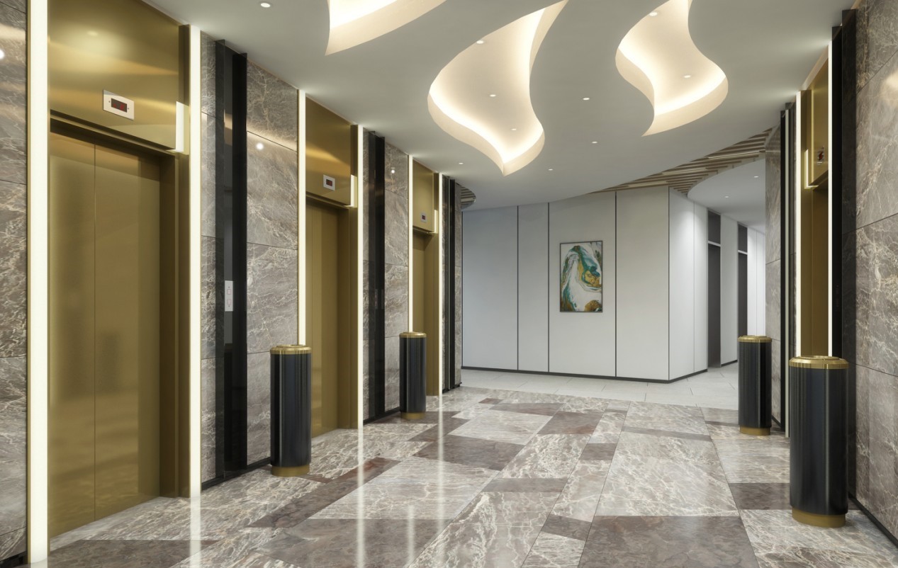 nhựa giả đá ốp thang máy 