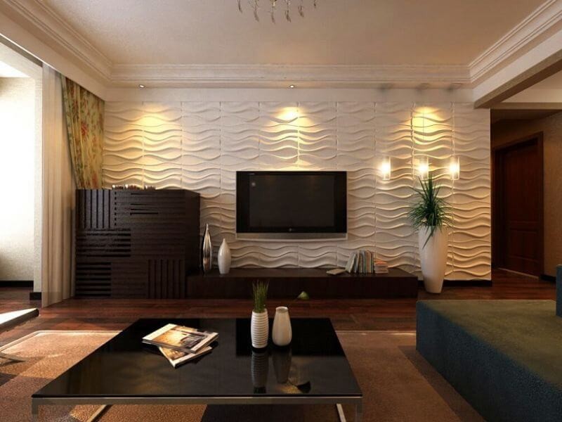 phòng khách ốp nhựa nano 