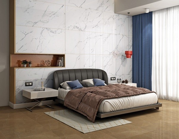 phòng ngủ ốp nhựa giả đá