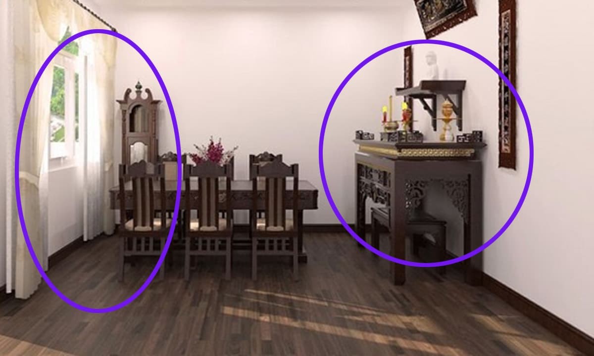 đặt bàn thờ sai vị trí 