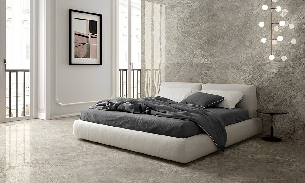 phòng ngủ ốp nhựa giả đá 