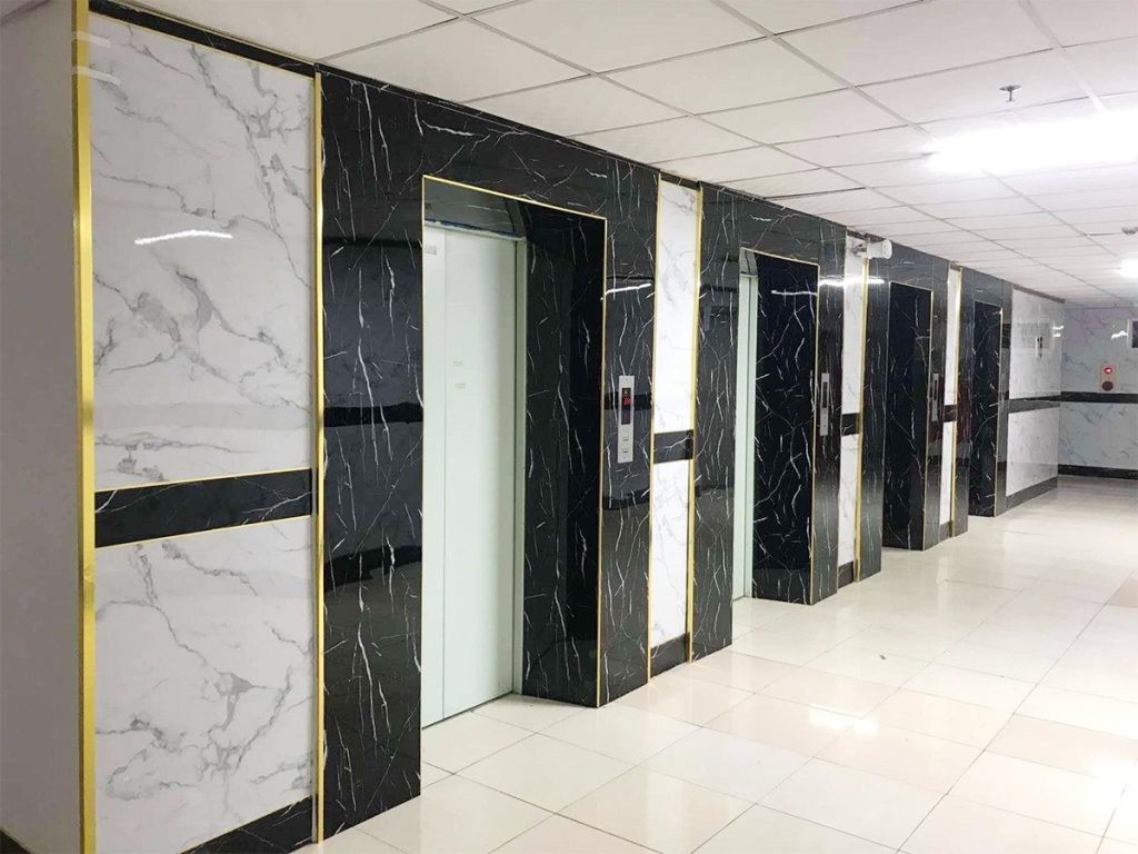 nhựa giả đá ốp thang máy 