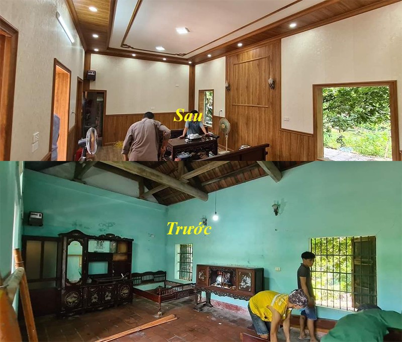 cải tạo nhà tấm nhựa ốp tường 