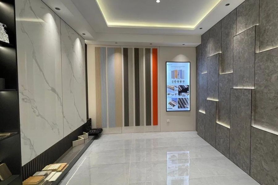 thi công tấm ốp than tre 