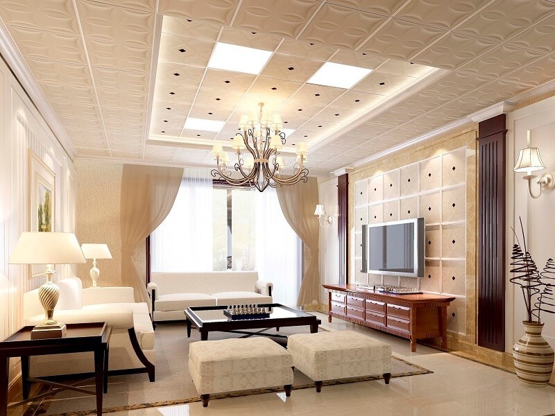 trần nhựa phòng khách 