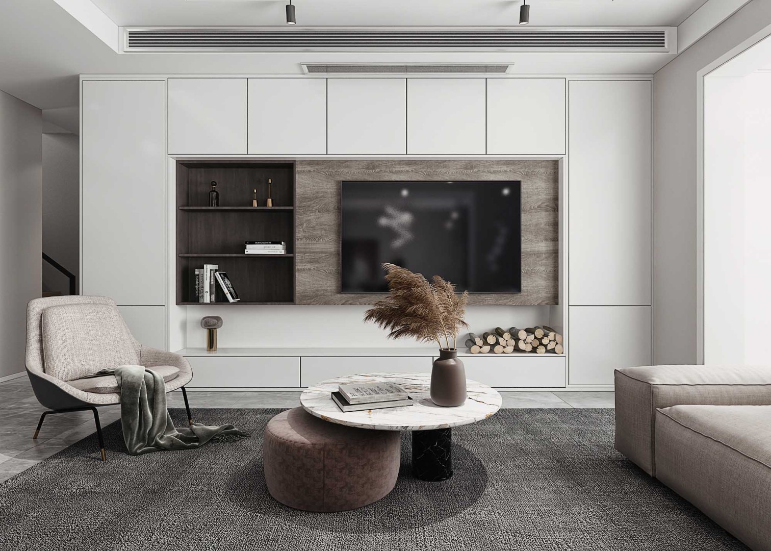 vách tivi phòng khách 