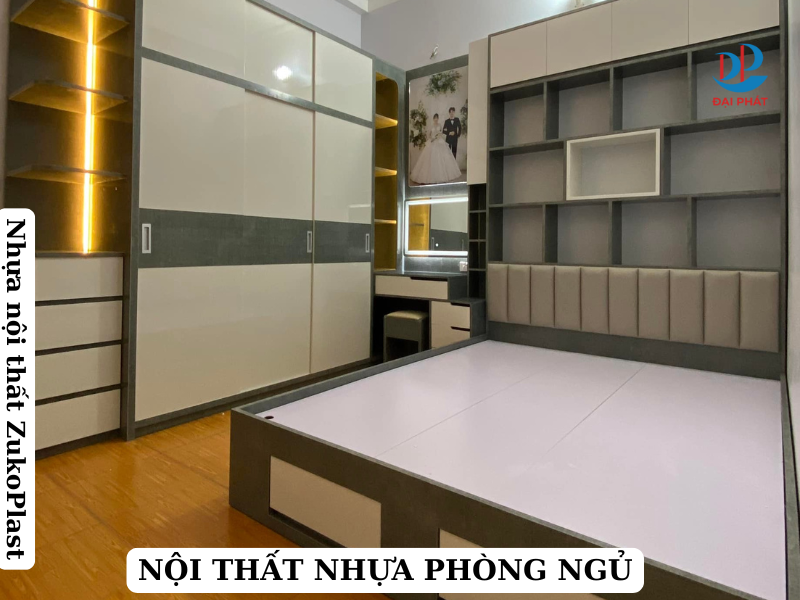 Nội thất phòng ngủ bằng nhựa Zuko 11 vân vải cao cấp hiện đại