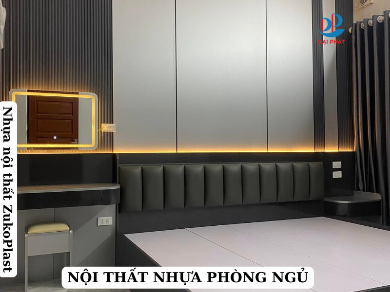 Nội thất phòng ngủ nhựa Zuko 02 bạc kết hợp 16 ghi xám hiện đại