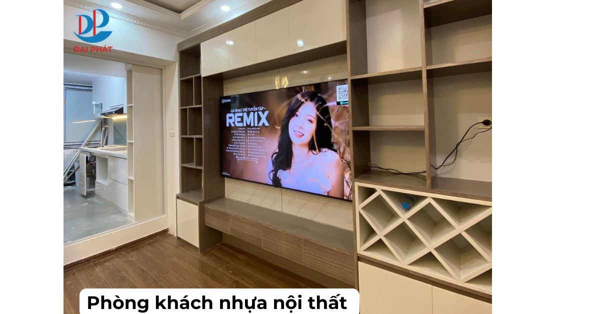 phòng khách từ nhựa nội thất 