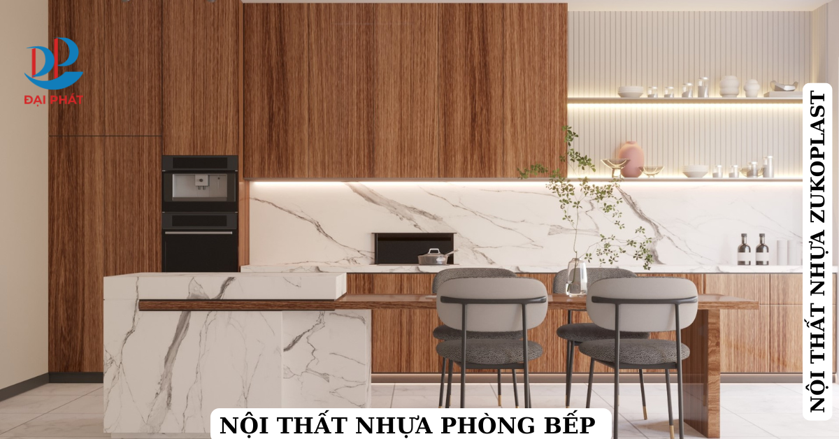 nội thất nhựa phòng bếp với tấm tủ nhựa 