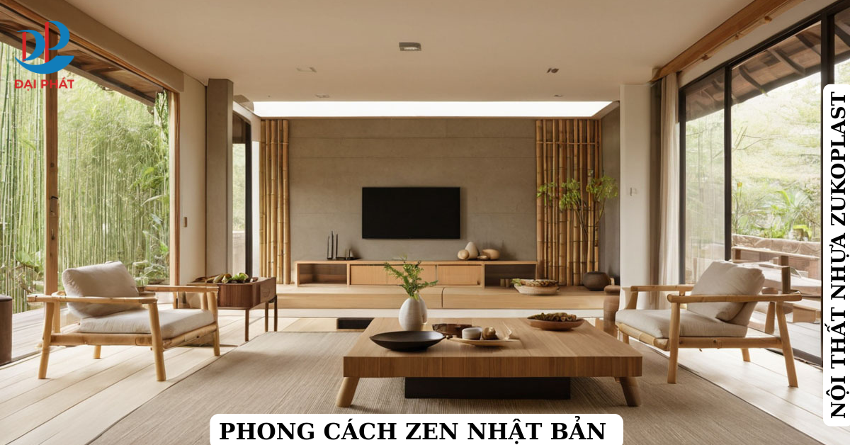 Nội Thất Phòng Khách Phong Cách Zen 