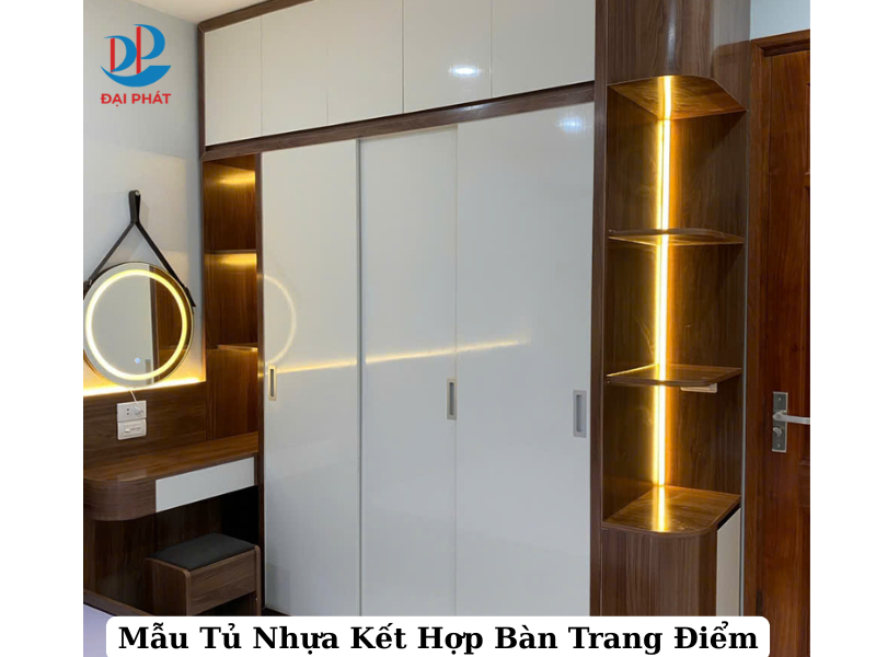 Mẫu Tủ Nhựa Kết Hợp Bàn Trang Điểm