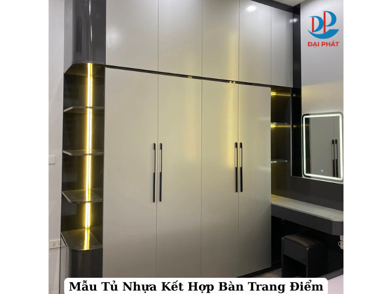 Mẫu Tủ Nhựa Kết Hợp Bàn Trang Điểm