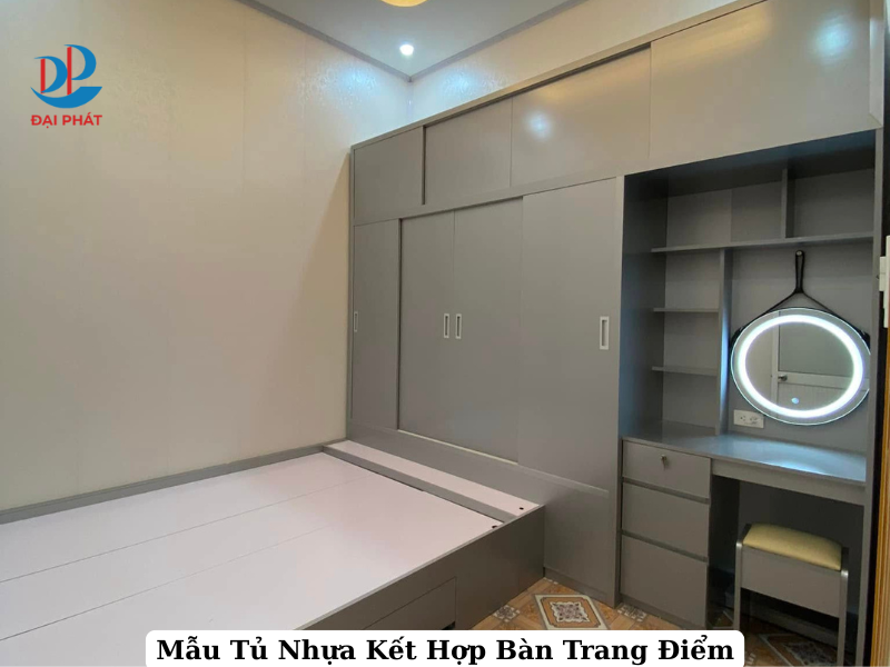 Mẫu Tủ Nhựa Kết Hợp Bàn Trang Điểm