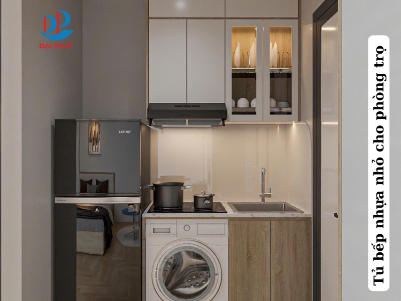 Mẫu Tủ Bếp Nhựa Nhỏ Cho Phòng Trọ 