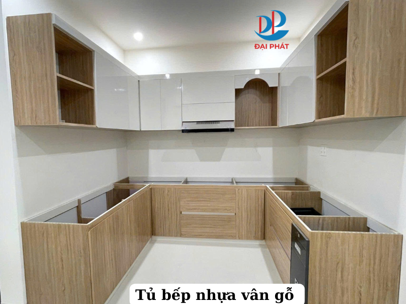  MẪU TỦ BẾP NHỰA VÂN GỖ ĐẸP
