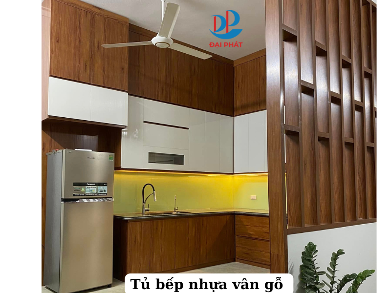  MẪU TỦ BẾP NHỰA VÂN GỖ ĐẸP