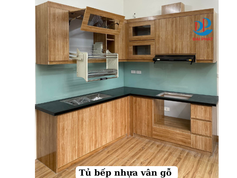  MẪU TỦ BẾP NHỰA VÂN GỖ ĐẸP