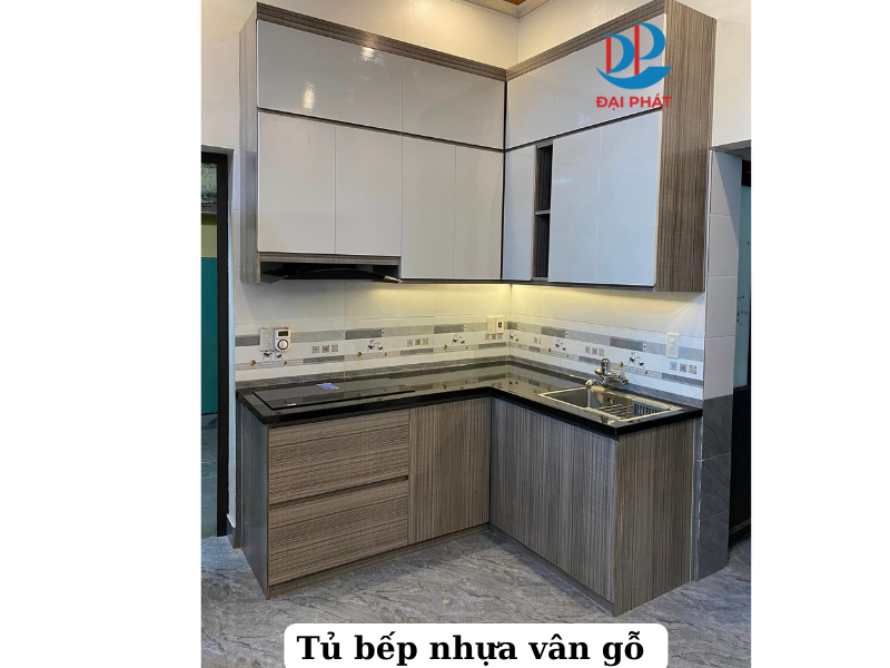  MẪU TỦ BẾP NHỰA VÂN GỖ ĐẸP