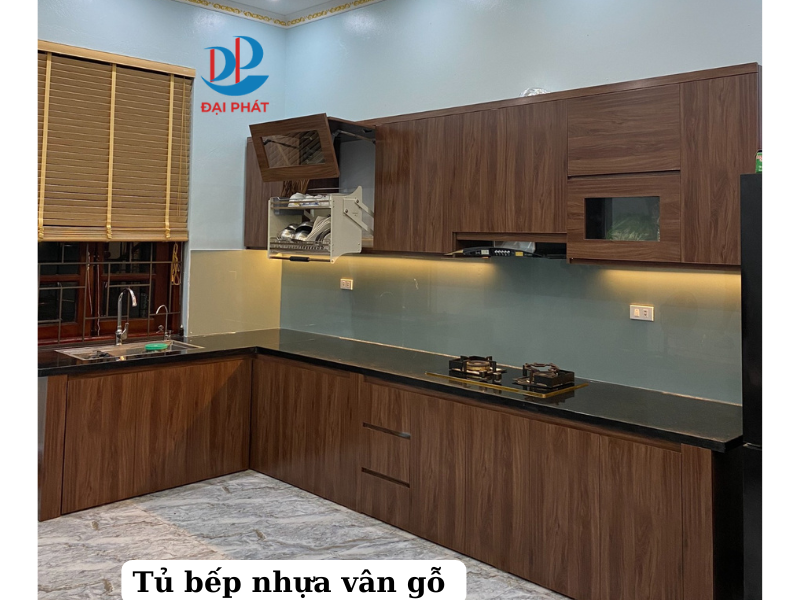  MẪU TỦ BẾP NHỰA VÂN GỖ ĐẸP