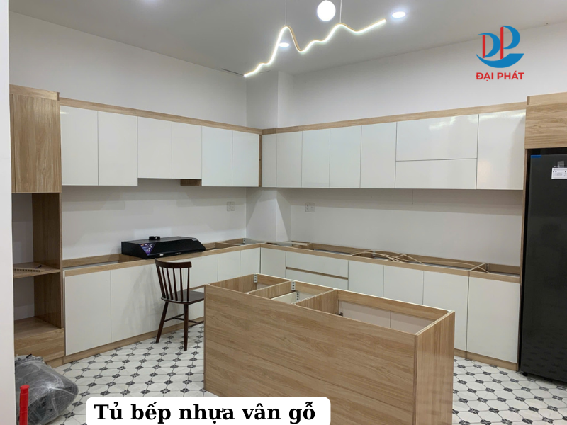  MẪU TỦ BẾP NHỰA VÂN GỖ ĐẸP