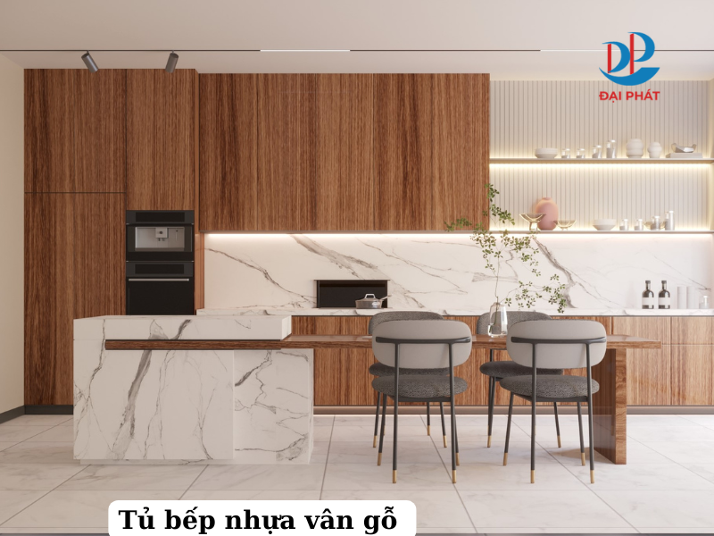  MẪU TỦ BẾP NHỰA VÂN GỖ ĐẸP