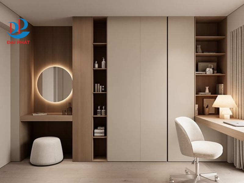 Bàn Làm Việc Kết Hợp Tủ Quần Áo - Giải Pháp Thông Minh Cho Không Gian 2025 