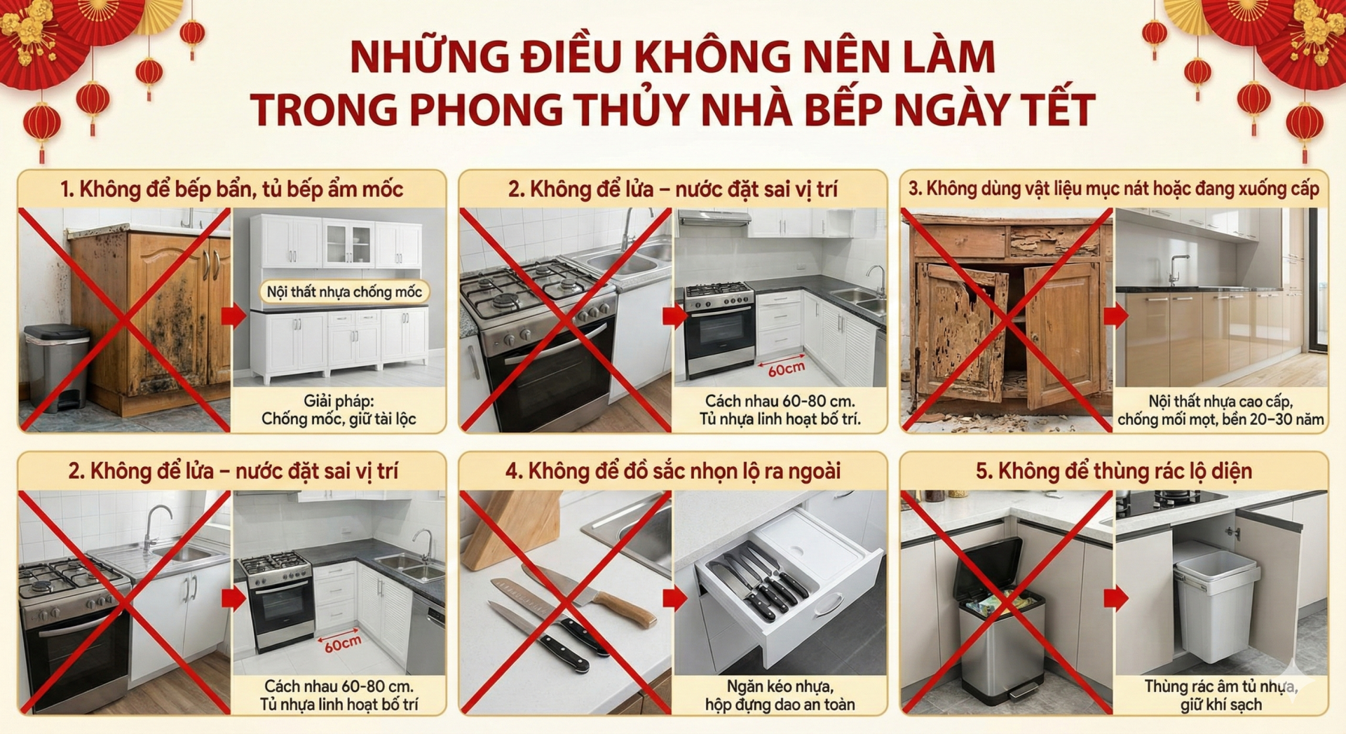phong thủy nhà bếp nội thất nhựa
