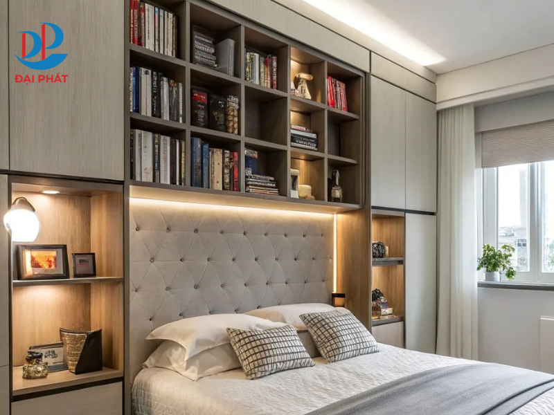 KỆ SÁCH PHÒNG NGỦ – GIẢI PHÁP LƯU TRỮ THÔNG MINH 2025
