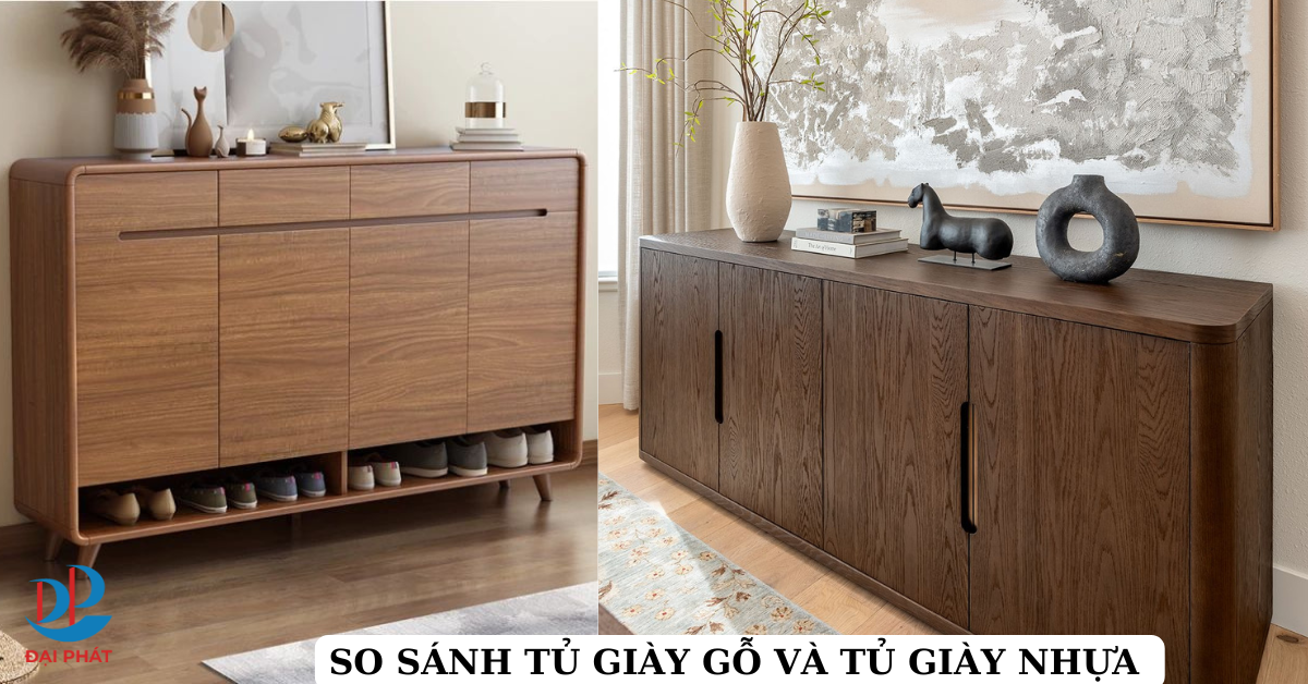 SO SÁNH TỦ GIÀY GỖ VÀ TỦ GIÀY NHỰA - LỰA CHỌN NÀO TỐI ƯU 2025 