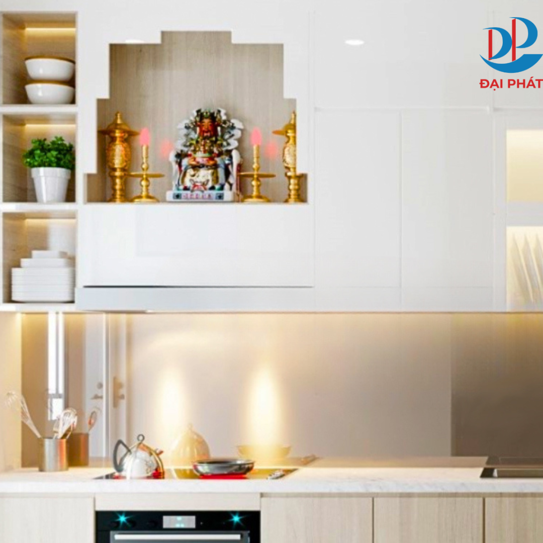 5+ MẪU TỦ BẾP CÓ BÀN THỜ ÔNG TÁO CHUẨN PHONG THỦY 2025