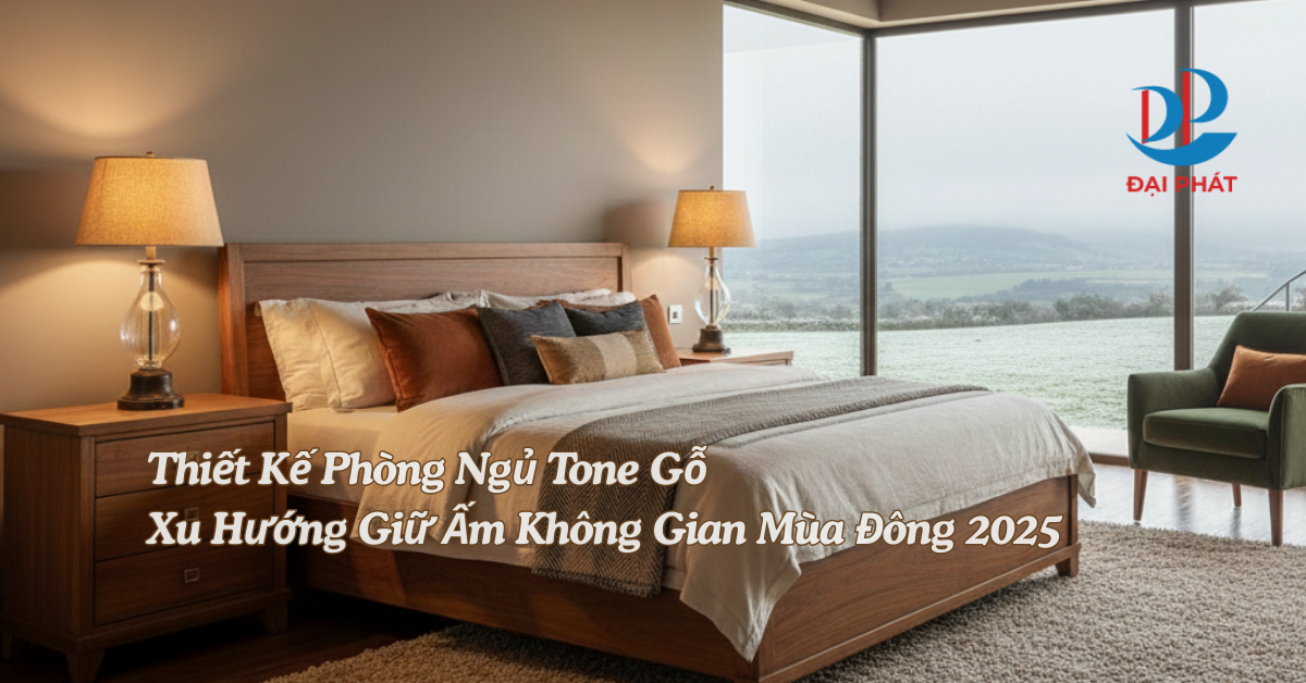 Thiết Kế Phòng Ngủ Tone Gỗ: Xu Hướng Giữ Ấm Không Gian Mùa Đông 2025